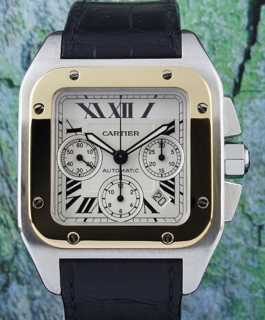 (image for) A Cartier Santos 100 XL Steel & Gold Chronograph / 2740